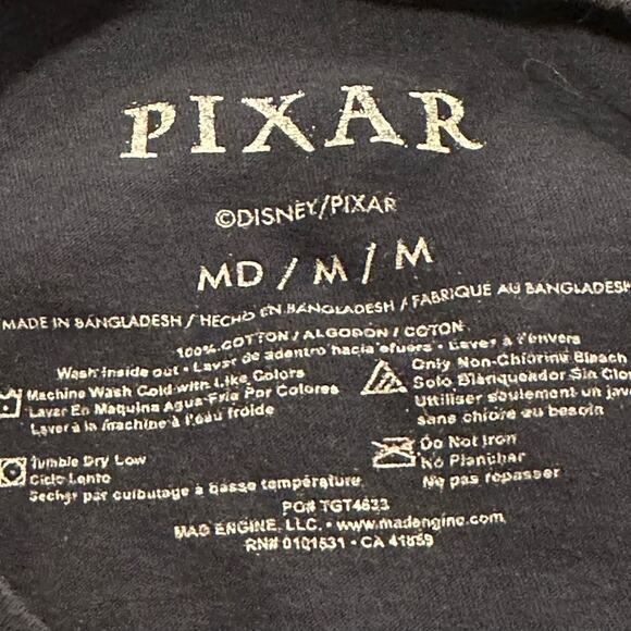 DISNEY PIXAR All Characters Colorful-BLACK Tee Shirt Medium EUC - Picture 8 of 9